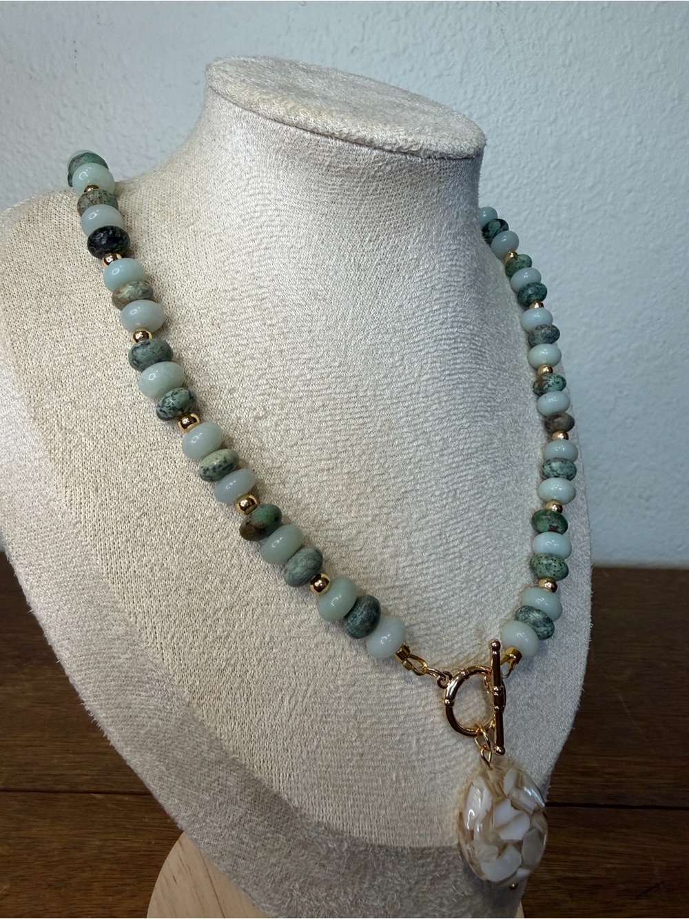 ARTISAN Handmade Earth and Sea Toggle Beaded Necklace - Picture 2 of 4